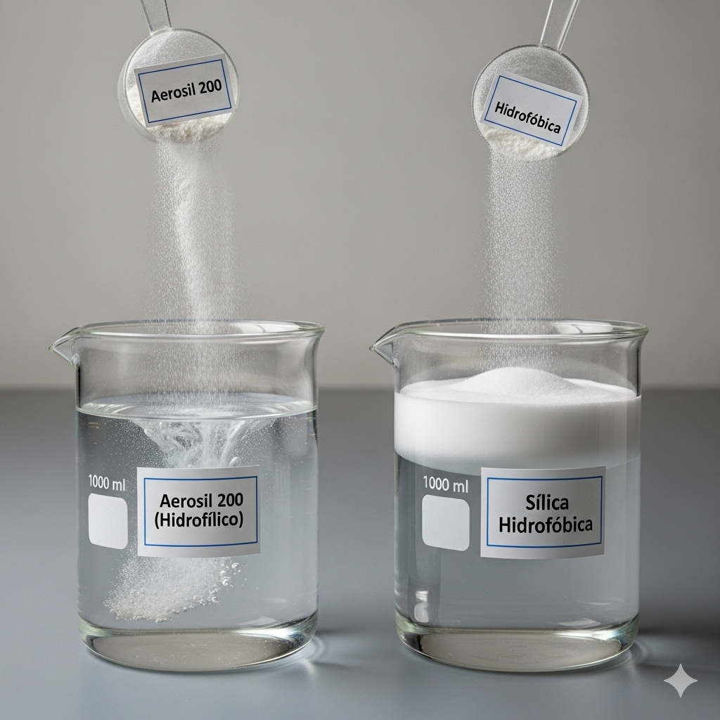 Sílica Hidrofílica (Aerosil 200) vs. Sílica Hidrofóbica: Qual a Escolha Certa para Sua Formulação?