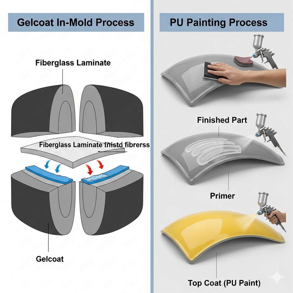 Gelcoat ou Pintura PU? Entenda a Diferença e Quando Usar Cada Um